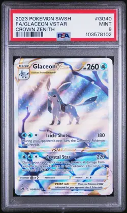 FULL ART/GLACEON VSTAR PSA 9 2023 POKEMON SWORD AND SHIELD CROWN ZENITH - Image 1