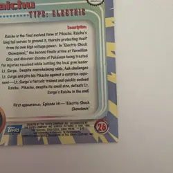 1999 Topps TV Animation Edition Raichu Pokemon - Image 3