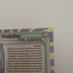 1999 Topps TV Animation Edition Raichu Pokemon - Image 4
