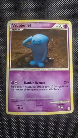 Wobbuffet 13/123 Holo Pokemon TCG HeartGold & SoulSilver SWIRL NM/LP - Image 4