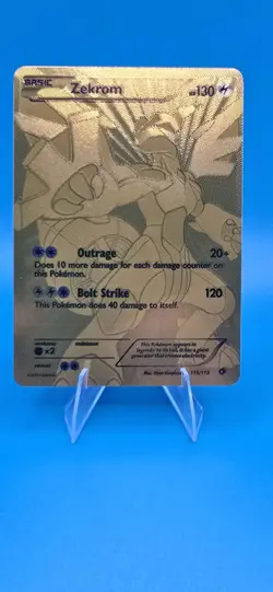 Pokemon Legendary Treasures Zekrom Gold Secret Rare 115/113 NM/LP Sku2 - Image 1