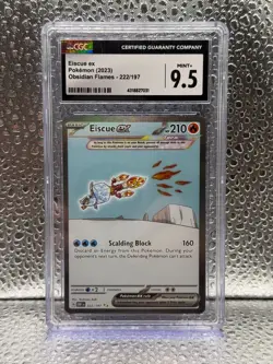 Eiscue ex 222/197 Special illustration Rare Pokemon SWSH Obsidian Flames CGC 9.5 - Image 1
