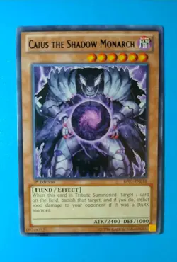 Near mint Yugioh Caius the Shadow Monarch Rare BP01-EN018 1st edition - Image 1