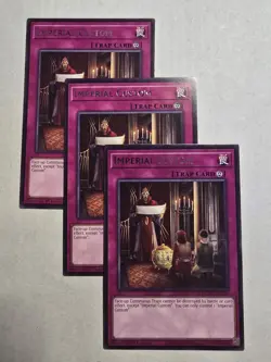 Yugioh! 3x Imperial Custom MZMU-EN120 Rare 1st Ed NM - Image 1