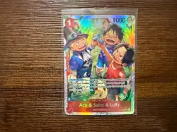 Ace & Sabo & Luffy OP13-007 SR ONE PIECE NM - Image 1