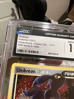 CGC 10 Umbreon Gold Star 17/17 Celebrations: Classic Collection Holo Pokemon TCG - Image 3