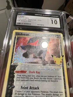 CGC 10 Umbreon Gold Star 17/17 Celebrations: Classic Collection Holo Pokemon TCG - Image 5