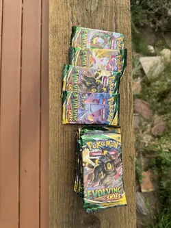 Pokemon Evolving Skies Booster Pack Collection 21 Factory Sealed Booster Packs - Image 1