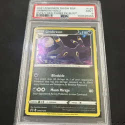2021 Pokemon Umbreon Holo Promo #129 Evolving Skies 3 Pack Blister PSA 9 Mint - Image 2