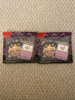 2 Pokemon TCG Scarlet & Violet Paldean Fates Tech Sticker Collection New Sealed - Image 1
