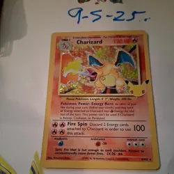 *Mint. 🔥 POKEMON CHARIZARD HOLO 4/102 pack2sleeve BASE SET CELEBRATION 25TH - Image 1