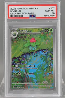 Ivysaur 2023 Pokemon Scarlet & Violet 151 MEW EN #167 PSA 10 Illustration Rare - Image 1