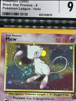 2000 Pokemon Black Star Promo MEW Holo #9 CGC 9 MINT Swirl - Image 2