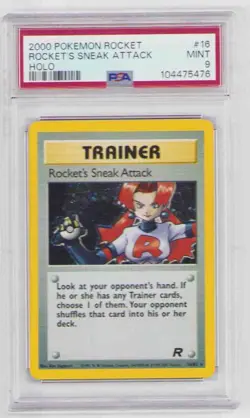 ROCKET'S SNEAK ATTACK - TRAINER HOLO #16 POKEMON PSA #104475476 MINT 9 2000 - Image 1