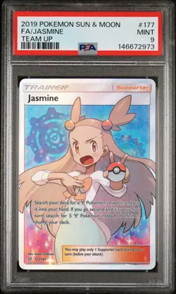 Pokemon Card PSA 9 Jasmine 177/181 Team Up - Image 1