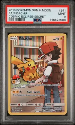 Pokemon Card PSA 9 Pikachu 241/236 Cosmic Eclipse - Image 1