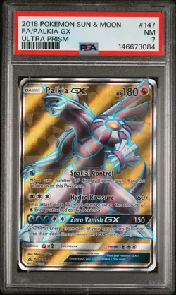 Pokemon Card PSA 7 Palkia GX 147/156 Ultra Prism - Image 1