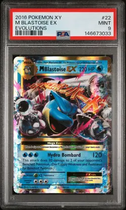 Pokemon Card PSA 9 Mega M Blastoise EX 22/108 XY Evolutions - Image 1