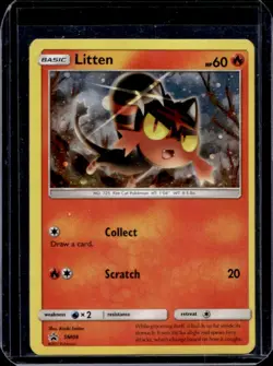2016-19 Pokemon SM Black Star Promos Litten Holo #SM08 - Image 1