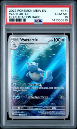 2023 Pokemon 151 MEW EN 177/165 Wartortle Illustration Rare PSA 10 - Image 1