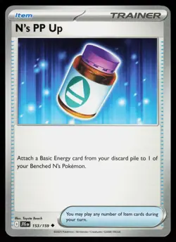 N's PP Up 153/159 Uncommon Journey Together Pokemon Near Mint - Image 1