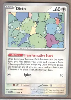 Ditto 132/165 Non-Holo Scarlet & Violet Pokemon 151 Trainer Toolkit Exclusive - Image 1