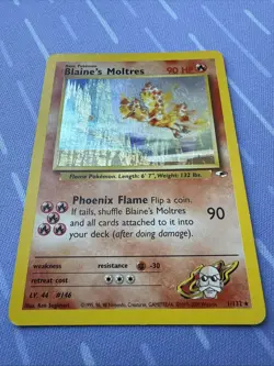 Blaine’s Moltres 1/132 SWIRL HOLO RARE - Gym Heroes - Pokemon 2000 - Image 5