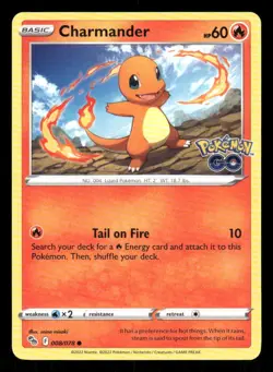 Charmander 008/078 Common Pokemon GO Pokemon NM/M - Image 1