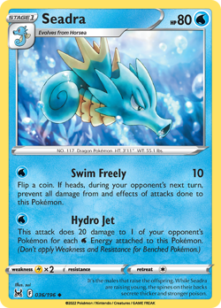Seadra 036/196 Uncommon Lost Origin Pokemon Reverse Holo NM/M - Image 4