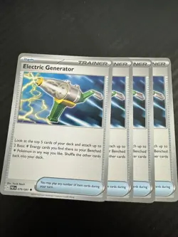 Pokemon - 4x Electric Generator - 079/091 - Play Set - Paldean Fates - NM/M - Image 1