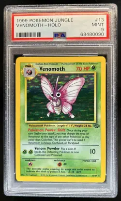 1999 Pokemon Jungle Venomoth Holo #13/64 PSA 9 - Image 1