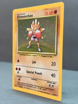 Hitmonchan 7/102 Unlimited Holo Rare - Pokemon Base Set NM - Image 3