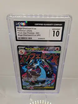 Mega Charizard X ex CGC 10 Gem Mint Mega Evolution Black Star Promo Holo Pokemon - Image 1