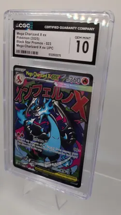 Mega Charizard X ex CGC 10 Gem Mint Mega Evolution Black Star Promo Holo Pokemon - Image 2