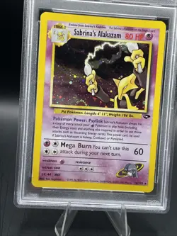 2000 Pokemon Sabrina's Alakazam Holo 16/132 Gym Challenge PSA 8 NM/Mint SWIRL - Image 2
