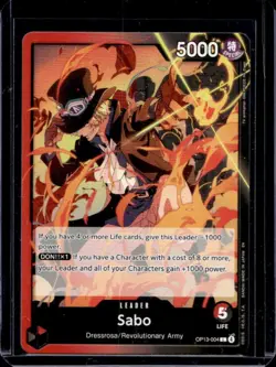 2025 One Piece Carrying On His Will Sabo Leader #OP13-004 - Image 1