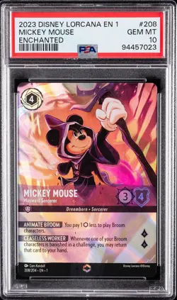 DISNEY LORCANA EN 1-THE FIRST CHAPTER MICKEY MOUSE - WAYWARD SORCERER PSA 10 - Image 1