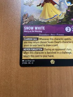 NM Disney Lorcana Wilds Unknown Snow White Merry as the Morning 37/204 Legendary - Image 2