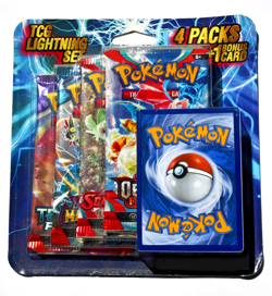 Pokemon TCG Lightning Set 4 Packs + 1 Bonus Card! Brand New/Sealed! ⚡Ships FREE - Image 1