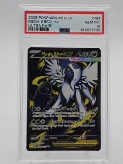 MEGA ABSOL EX 2025 POKEMON MEGA EVOLUTION FULL ART #161 ULTRA RARE PSA 10 Q6045 - Image 1