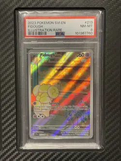 2023 PSA 8 Fidough #213 Illustration Rare Pokemon TCG Scarlet & Violet Base Set - Image 1