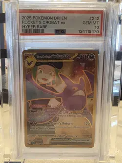 Team Rocket's Crobat ex 242/182 Sv10 Destined Rivals Holo PSA 10 English Pokemon - Image 1