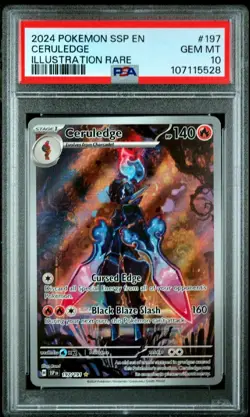 PSA 10 GEM 2024 POKEMON SSP EN CERULEDGE 197/191 SURGING SPARKS ILLUSTRATION🔥🔥 - Image 1
