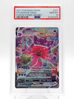 GENGAR VMAX 2021 POKEMON SWSH FUSION STRIKE SECRET ALT ART #271/264 PSA 10 Q0895 - Image 1