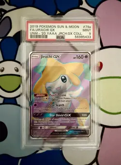2019 Pokemon Sun & Moon Unified Minds Jirachi GX 79a PSA 9 Full Art Mint MT - Image 1