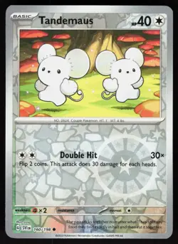 Tandemaus 160/198 Common Scarlet & Violet Pokemon Reverse Holo Near Mint - Image 1