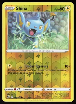 Shinx 060/192 Common Rebel Clash Pokemon Reverse Holo Lightly Played - Image 1