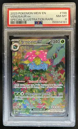 2023 Pokemon SV 151 Venusaur ex Special Illustration Rare #198/165 PSA 8 - Image 1