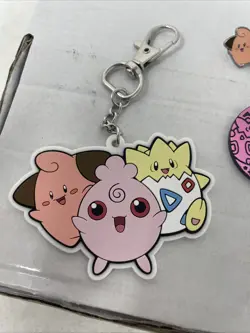 Pokemon "Small But Mighty" Cleffa Igglybuff Togepi Enamel Pin Coin Keychain Lot - Image 4