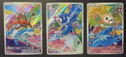 Pokemon TCG First Partner Illustration Collection Series 1 Alola Gen 7 Starters - Image 1